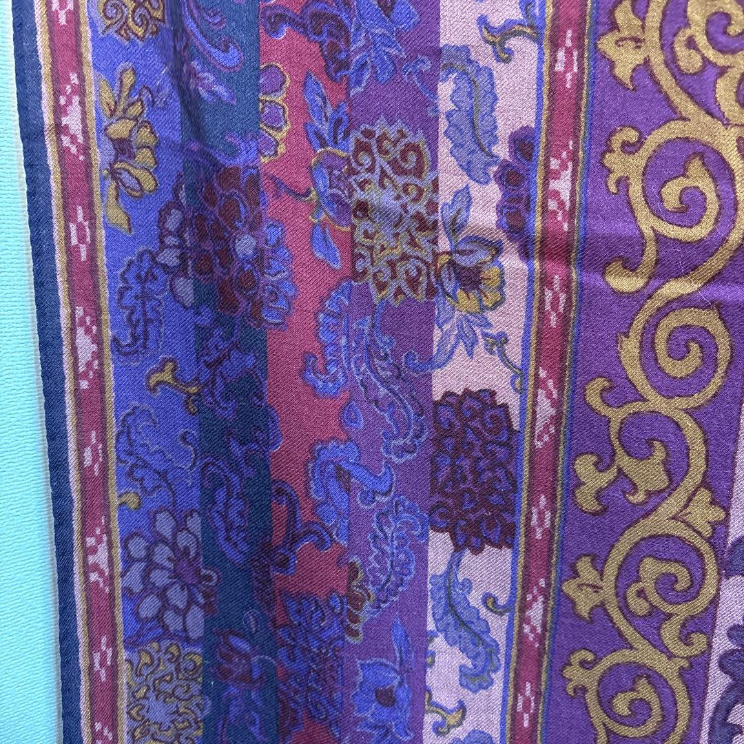 ETRO エトロ 大判ストール ペイズリー柄 ウールシルク イタリア製