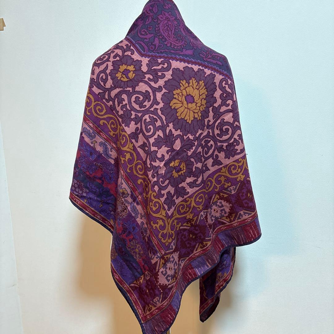 ETRO エトロ 大判ストール ペイズリー柄 ウールシルク イタリア製