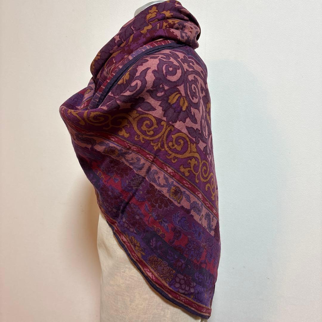 ETRO エトロ 大判ストール ペイズリー柄 ウールシルク イタリア製