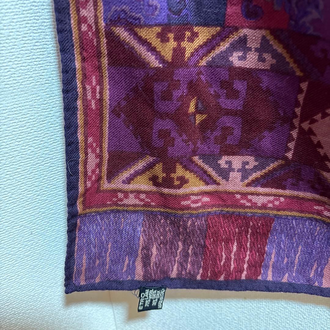 ETRO エトロ 大判ストール ペイズリー柄 ウールシルク イタリア製