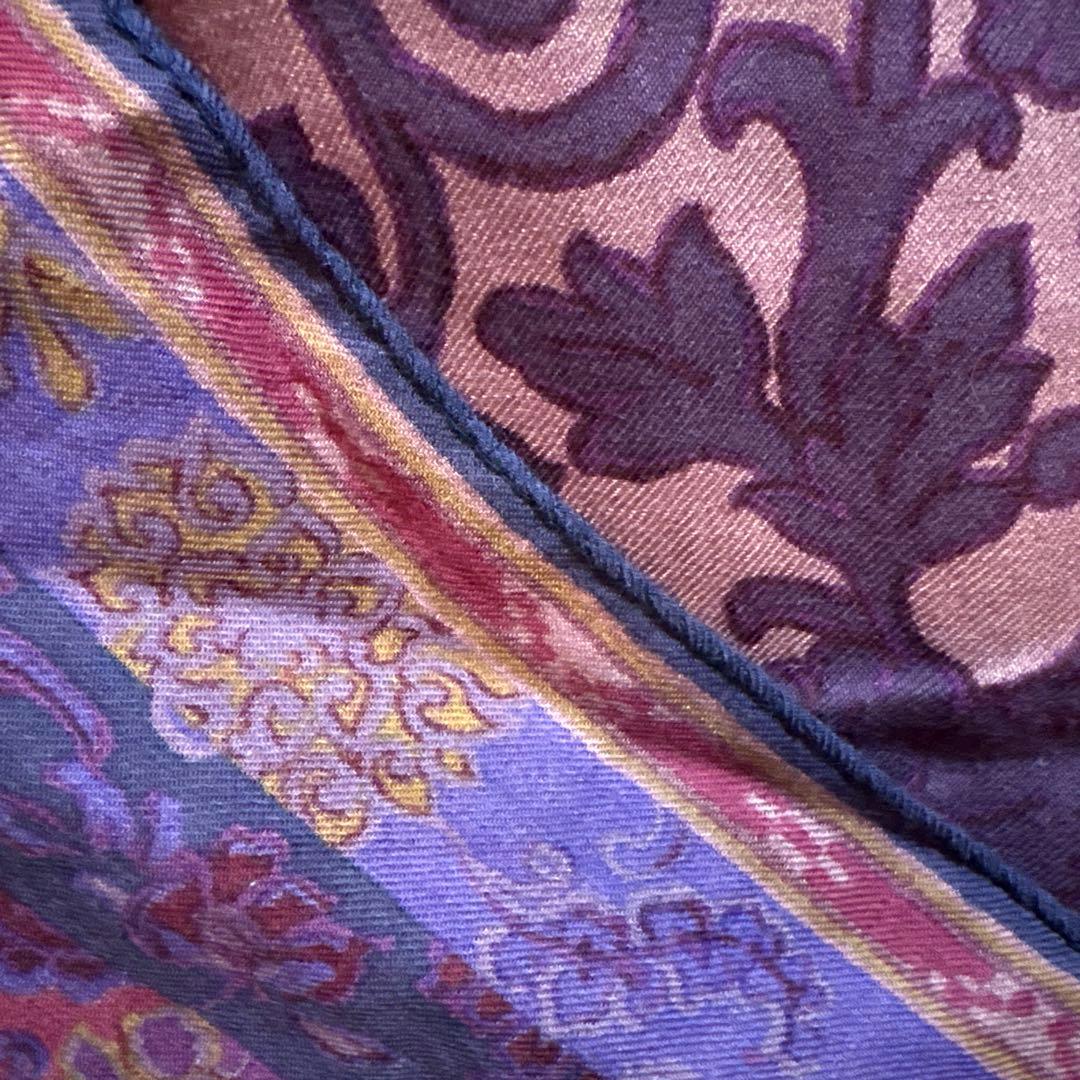 ETRO エトロ 大判ストール ペイズリー柄 ウールシルク イタリア製