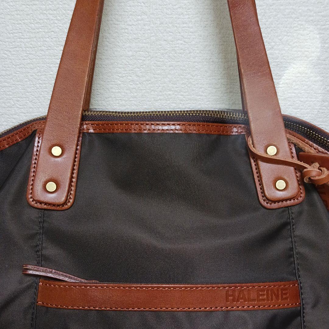 【極美品】HALEINE アレンヌ ナイロン×栃木レザー ボストンバッグ