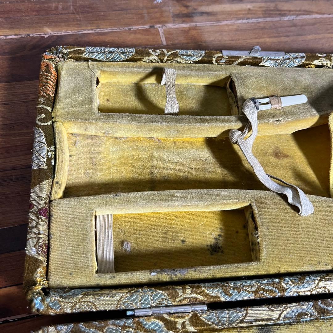 三味線 撥（バチ）2本セット ケース付き べっ甲× 水牛製 和楽器