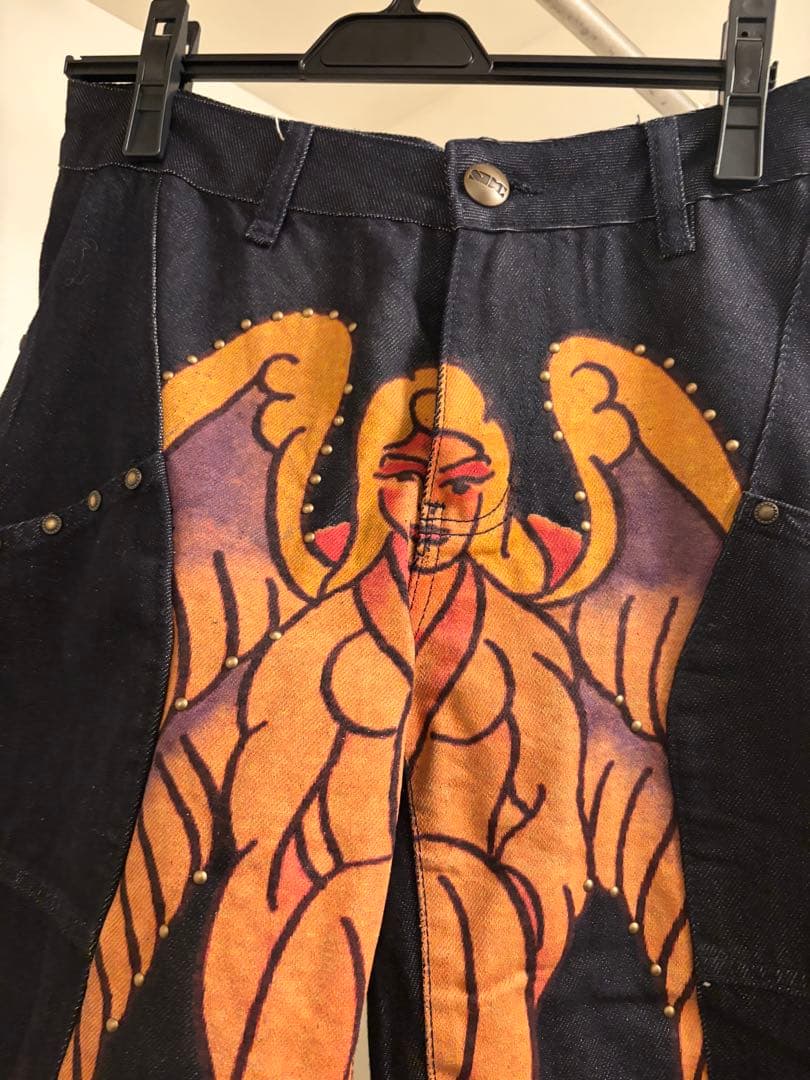SCULPTOR×Ed Hardy Cracked Angel Denim