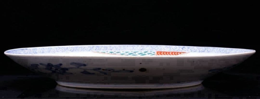 古伊万里 色絵 大皿 絵巻物風 人物画 江戸時代様式 蔵出し品 大皿 飾り皿