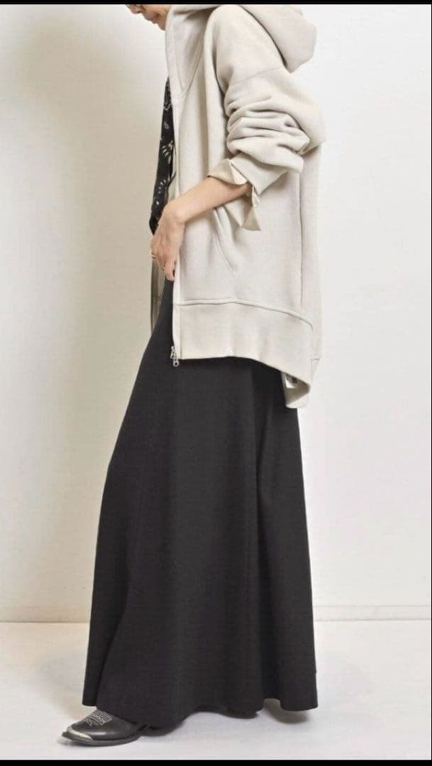 L'Appartement　WOOL FLARE SKIRT ブラック