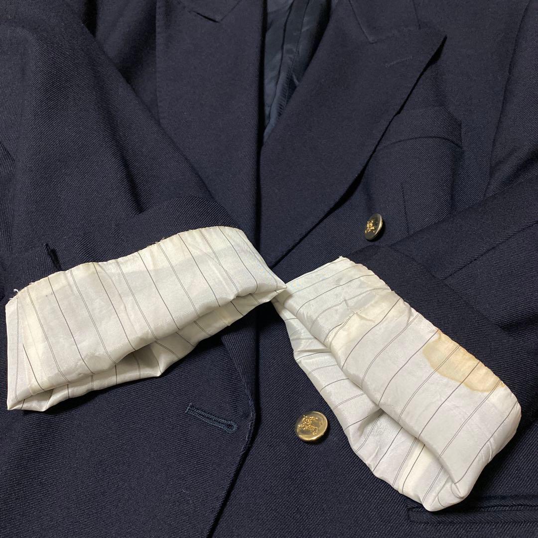 【極美品】Burberry’s　英国製　大きい　紺ブレ　金ボタン　ダブル　50S