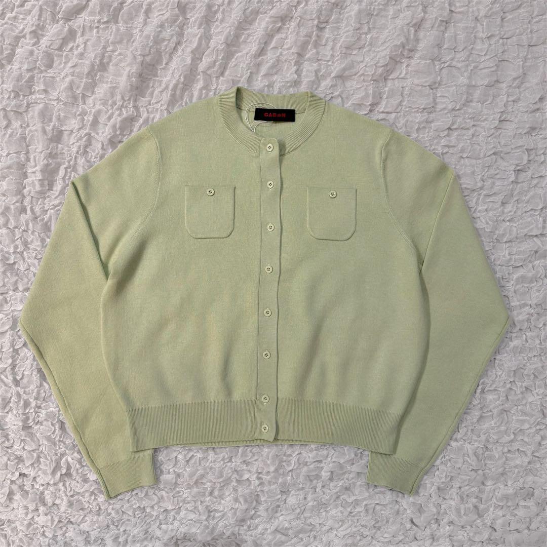 【新品未使用】CABaN カシミヤカーディガン 長袖 ライトグリーン