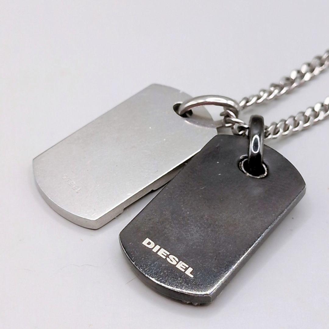 【希少 美品】 ディーゼル ドッグタグ ネックレス プレート 2枚 ダブル