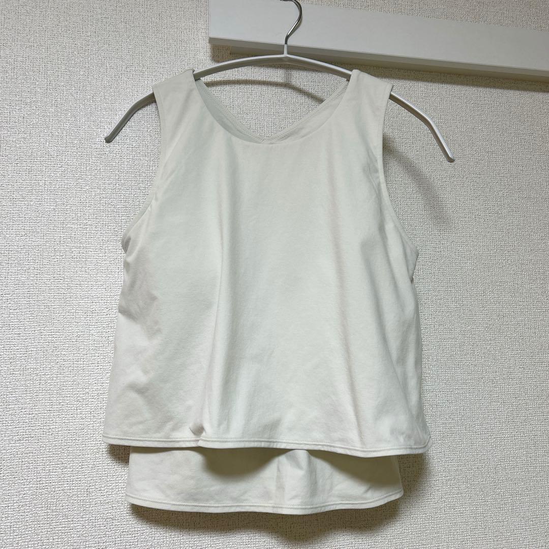 SUKALA カップ付きフレアタンクトップMサンドベージュ　LAVA