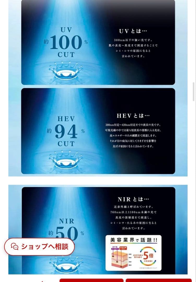 メガネの愛眼　サングラス　UV420カットレンズ　近赤外線カット