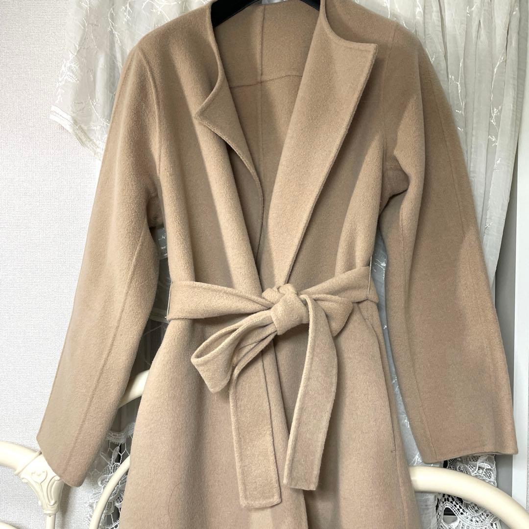 ♡アナイ美品ANAYI ノーカラーウールコート♡38