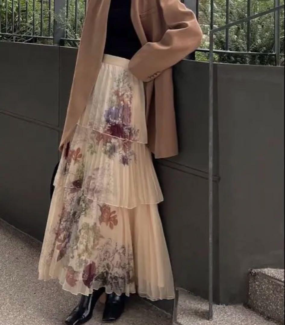 スカート Ameri UND DARIA TIERED PLEATS SKIRT