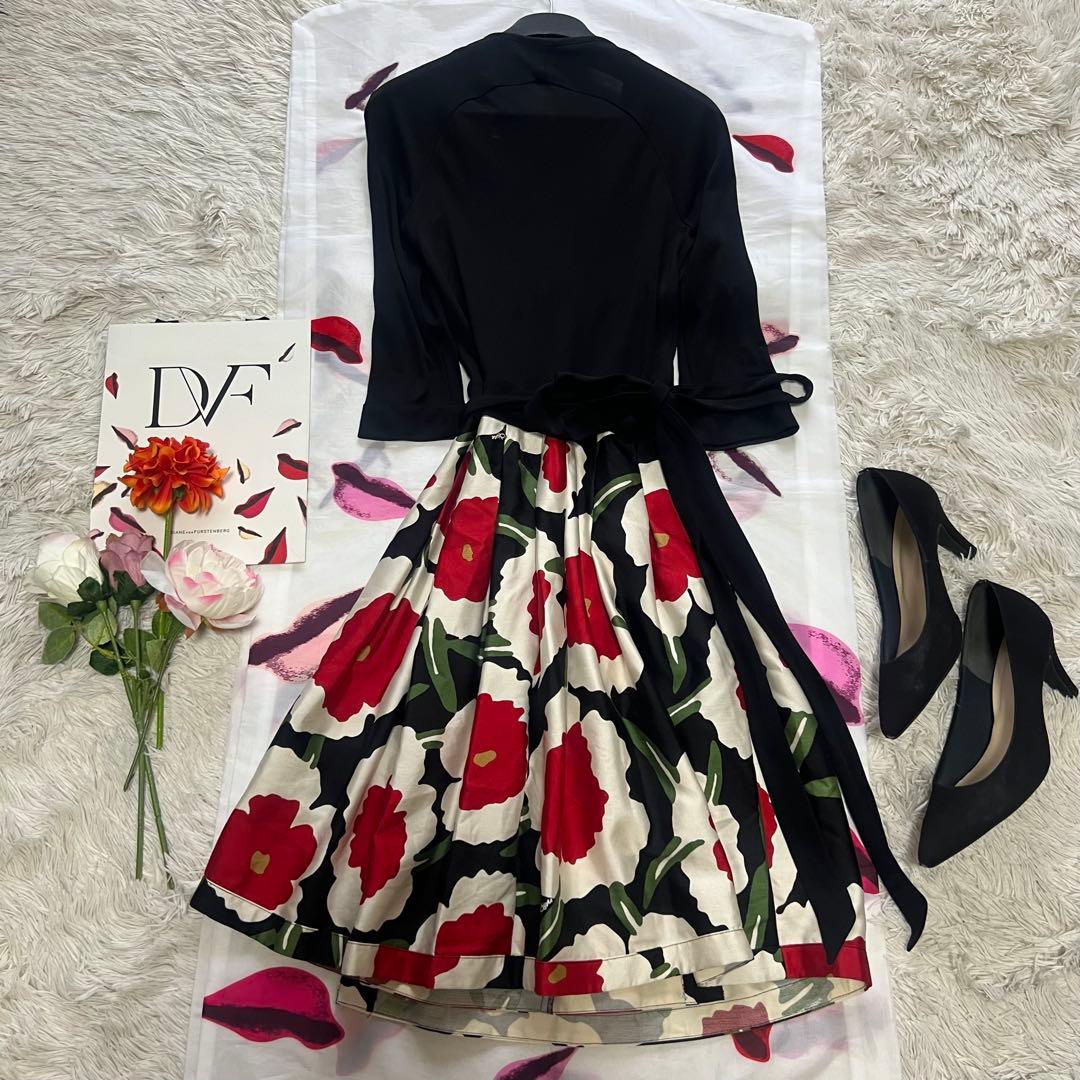 【良品】DIANEvonFURSTENBERG ラップワンピース ブラック 2
