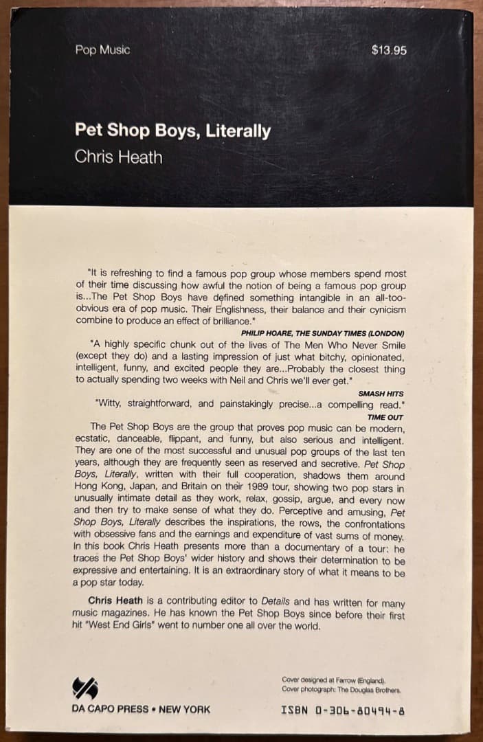 Pet Shop Boys, Literally 　 Chris Heath著