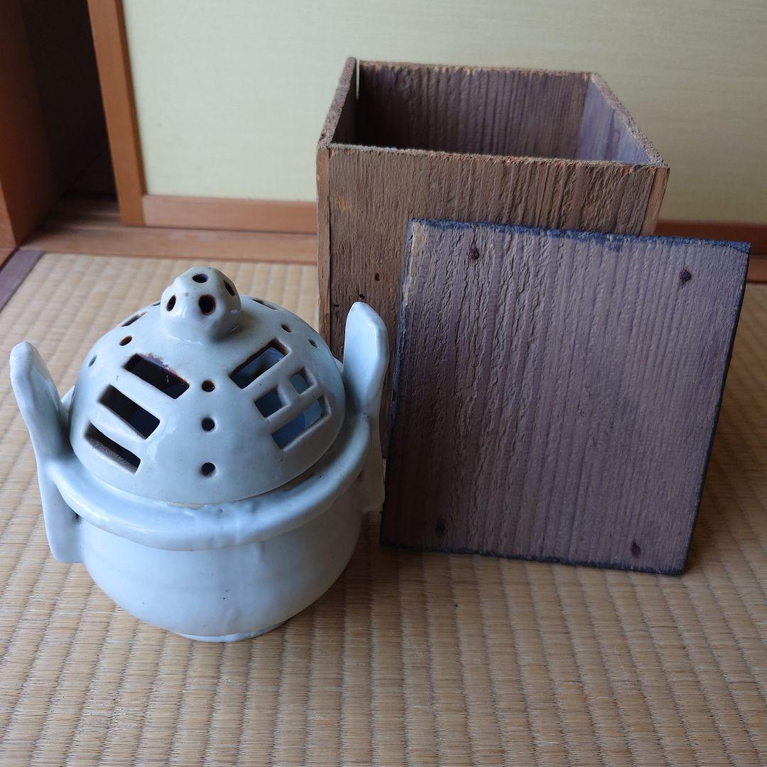 陶器製 香炉 蓋付き 箱つき