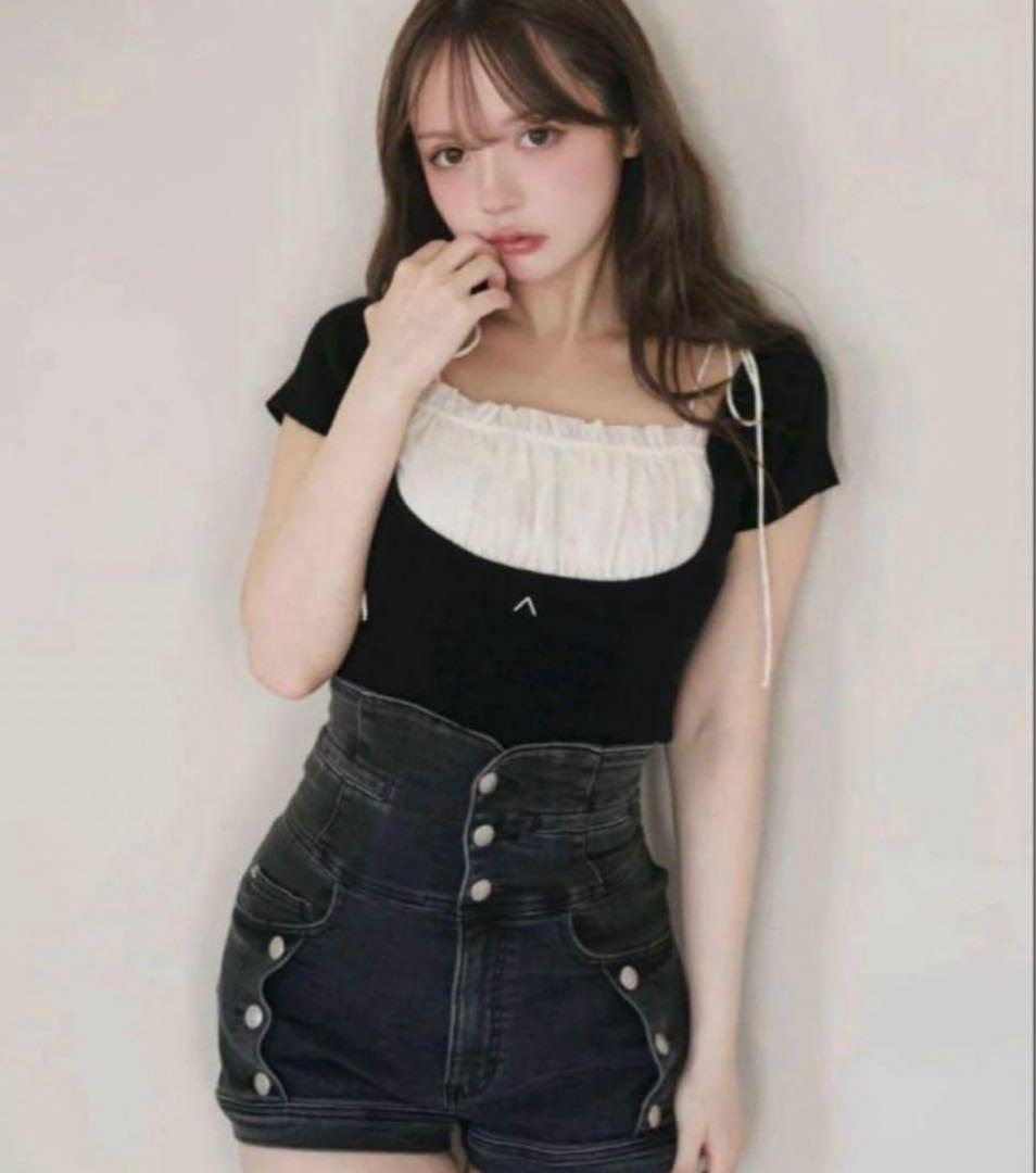 andmary mew frill tops black アンドマリー トップス
