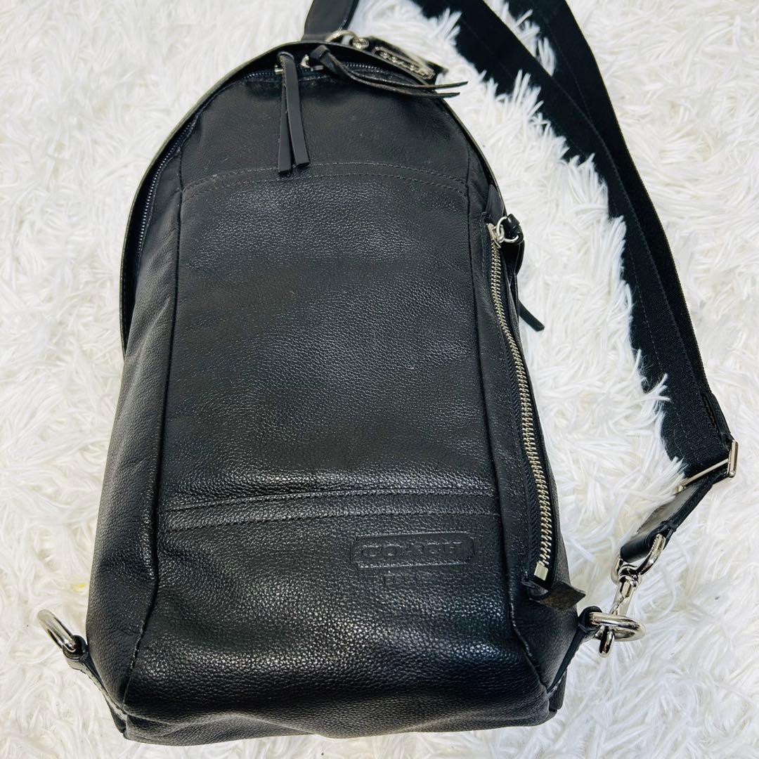 人気 COACH ボディバッグ クロスボディ レザーブラック コーチ 70617