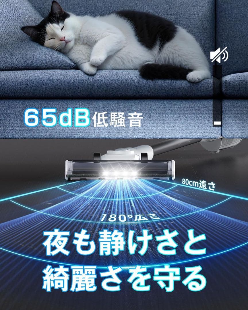 掃除機 コードレス 超強力吸引 自立式 LEDライト付き 超軽量 クリーナー