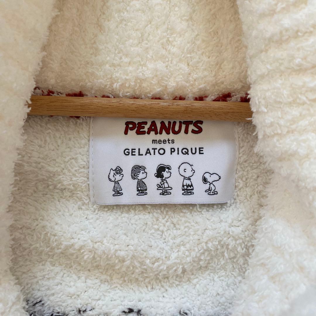 美品　ジェラートピケ　スヌーピー　カーディガン　PEANUTSコラボ　ジェラピケ