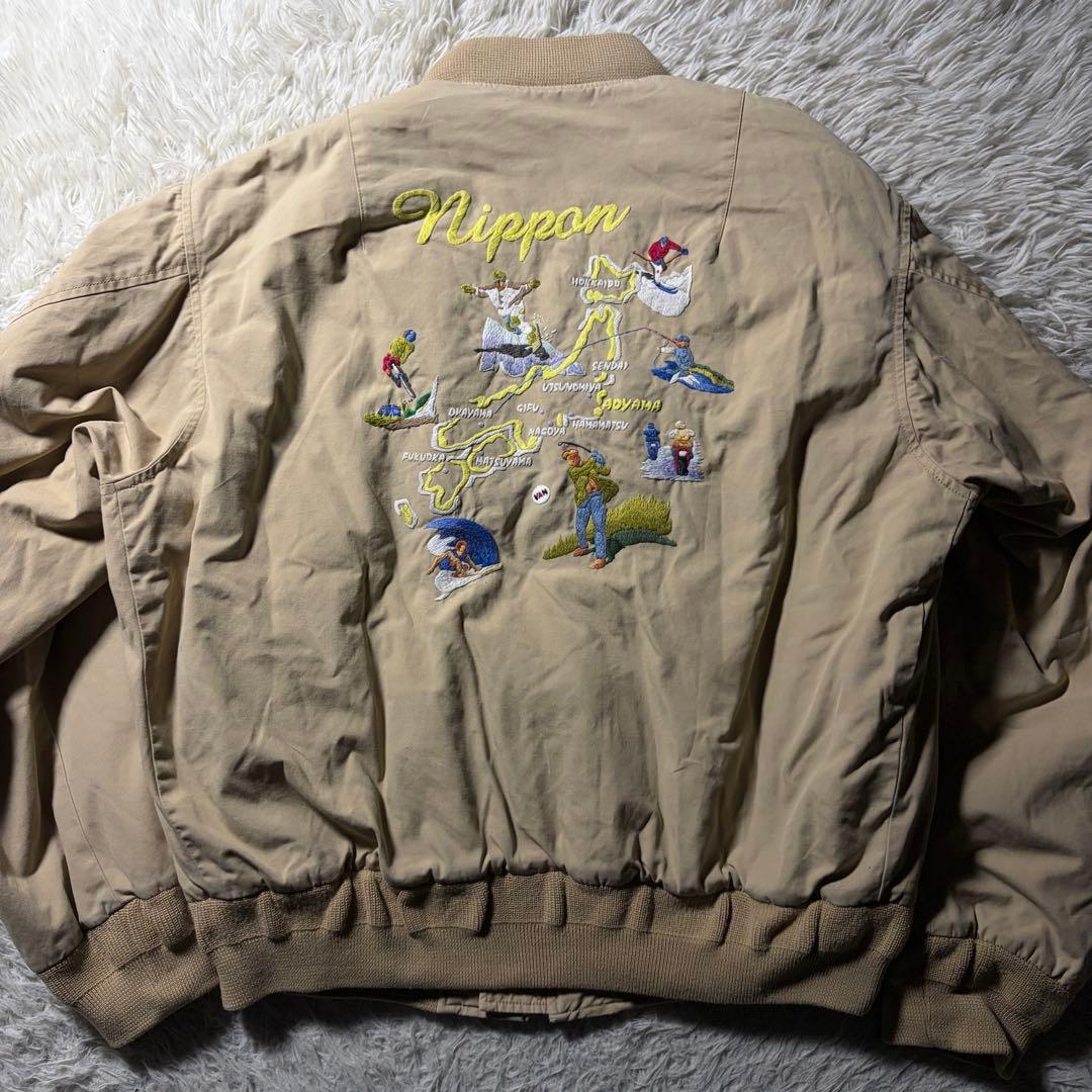 希少■VAN JACKET ブルゾン　ワッペン　刺繍　ベージュ　L