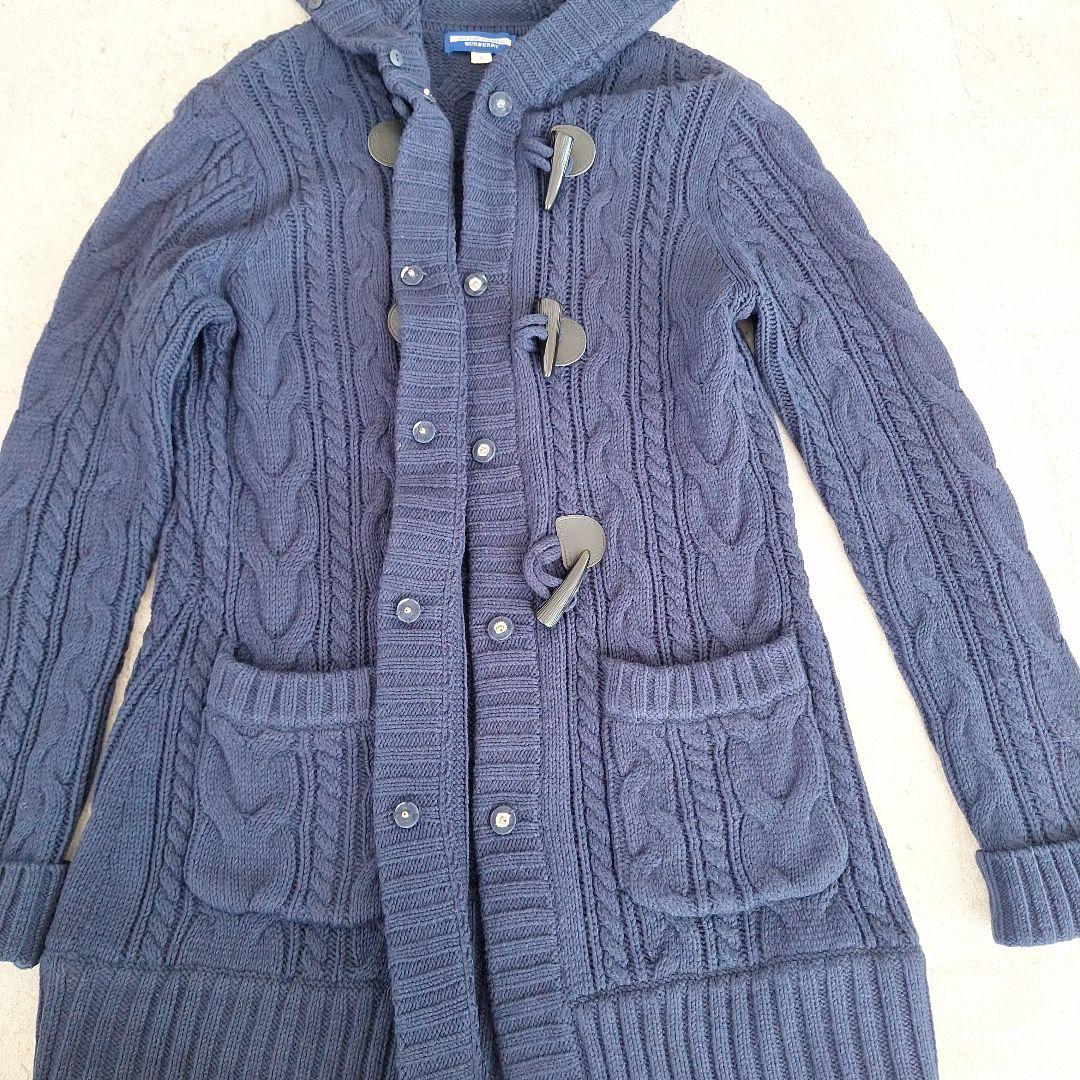 BURBERRY BLUE LABEL ケーブルニット ロングカーディガン 美品
