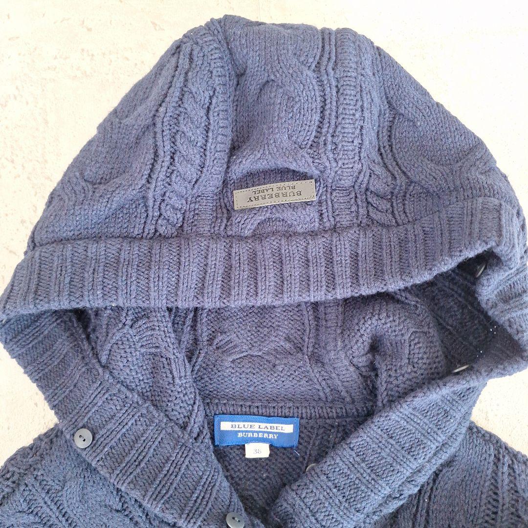 BURBERRY BLUE LABEL ケーブルニット ロングカーディガン 美品