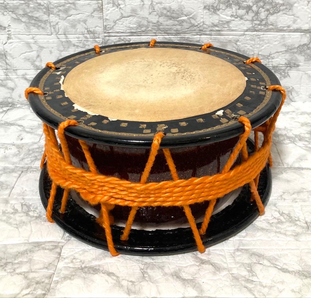 【高級】 締太鼓 紐締め バチ 2組 平太鼓 和太鼓 34cm