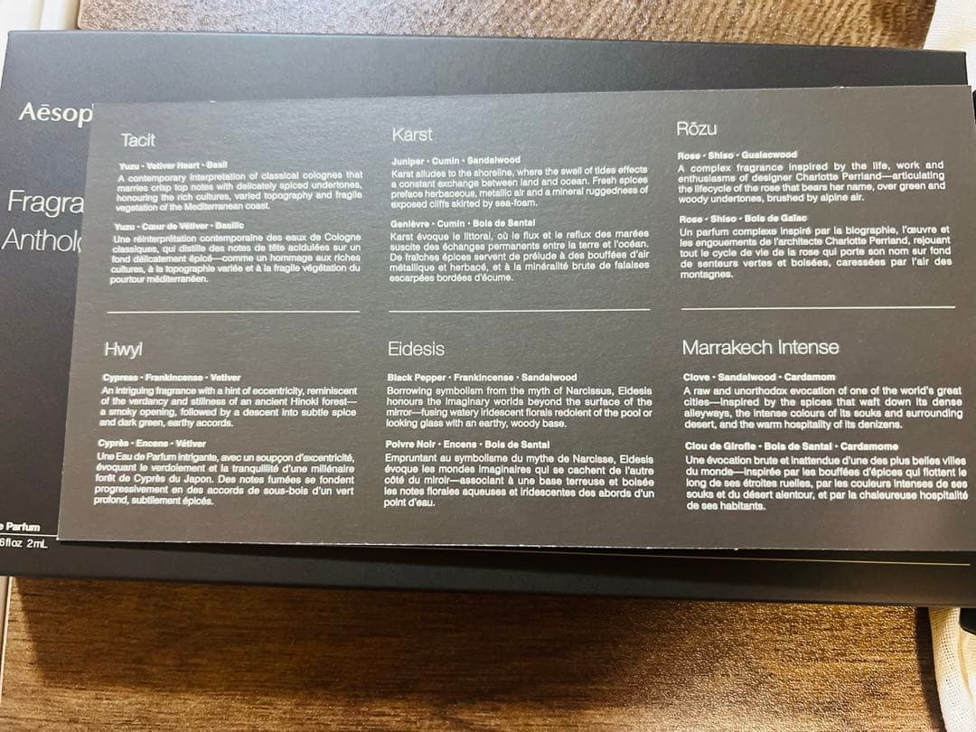 ®*i様 【新品未使用】Aesop Fragrance ショッパー付き