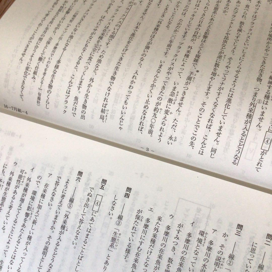 サピックス　4年　7月度　入室・組分けテスト　原本　2016年7月　書き込み無し
