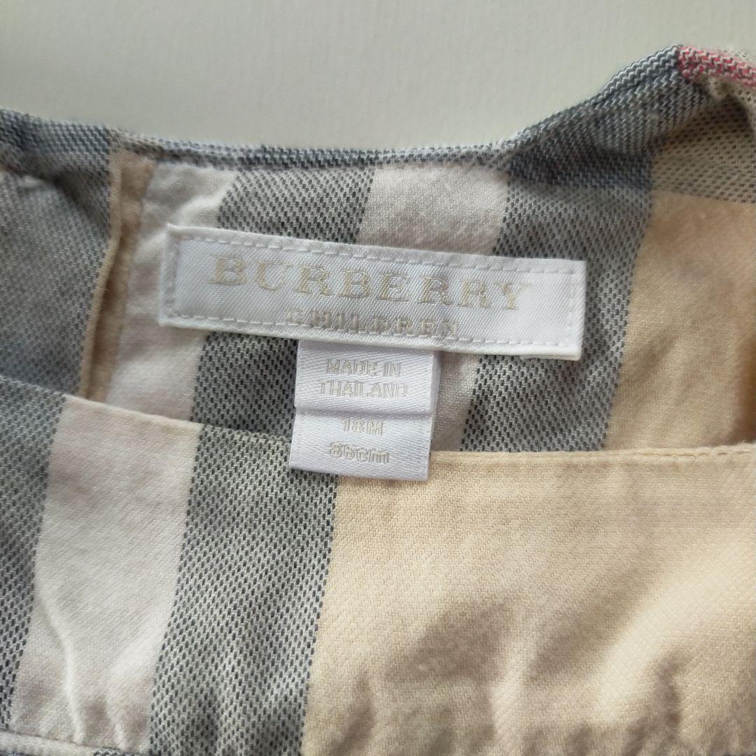 美品★18M 86cm BURBERRYバーバリー チェック 長袖ワンピース