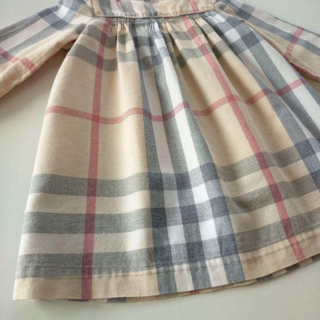 美品★18M 86cm BURBERRYバーバリー チェック 長袖ワンピース