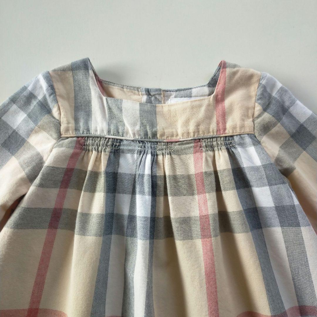 美品★18M 86cm BURBERRYバーバリー チェック 長袖ワンピース