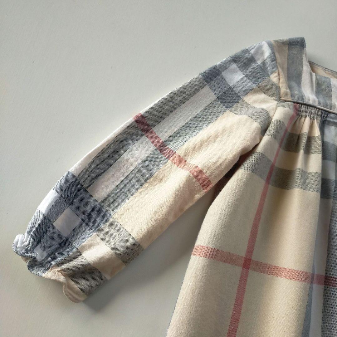美品★18M 86cm BURBERRYバーバリー チェック 長袖ワンピース