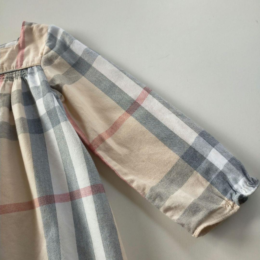 美品★18M 86cm BURBERRYバーバリー チェック 長袖ワンピース