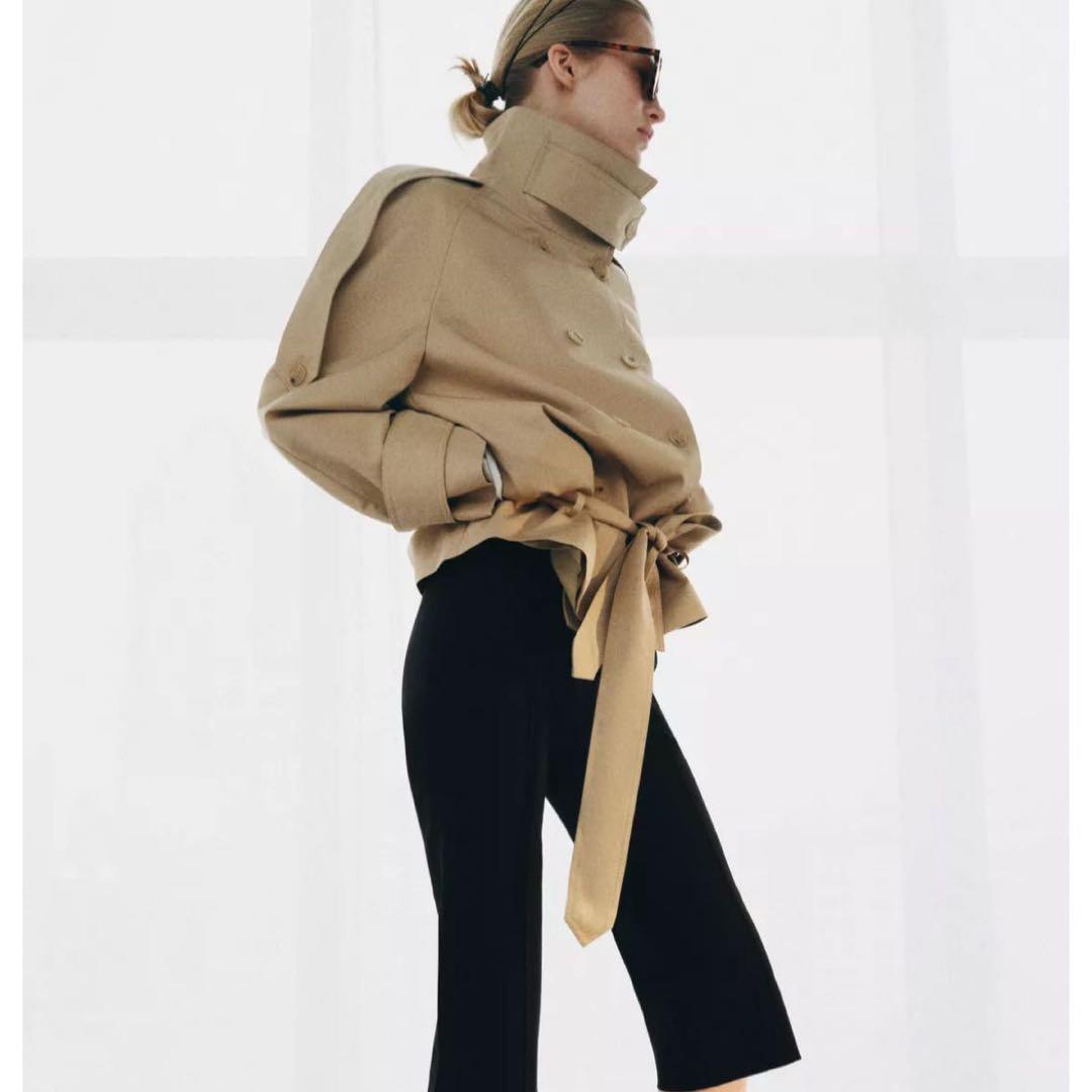 Z*読様 zara ショート丈 トレンチコート S