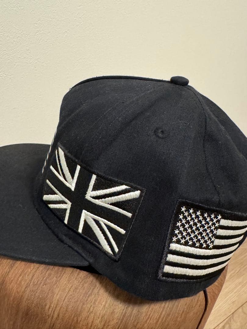 レアSTAMPDスナップバック国旗刺繍キャップBlack