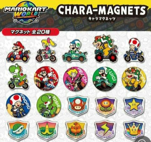 マリオカート ワールド キャラマグネッツ 全20種セット ※ステッカー全20種付