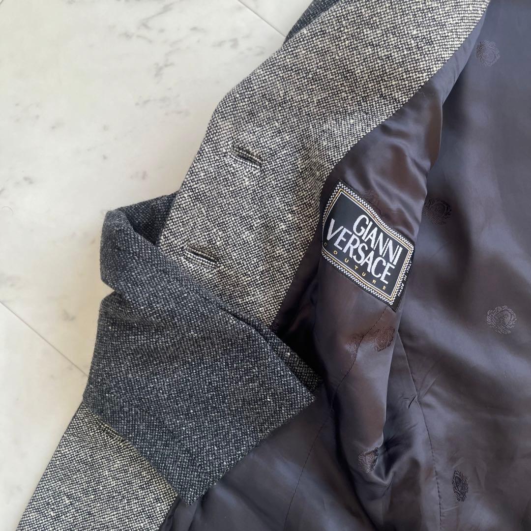 GIANNI VERSACE ツイード ジャケット dark gure M