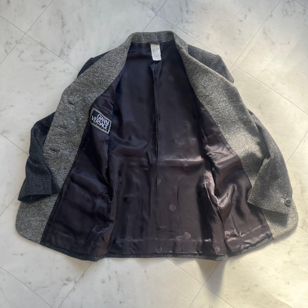 GIANNI VERSACE ツイード ジャケット dark gure M