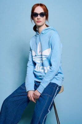 新品 adidas originals アディダス パーカー フーディー 水色