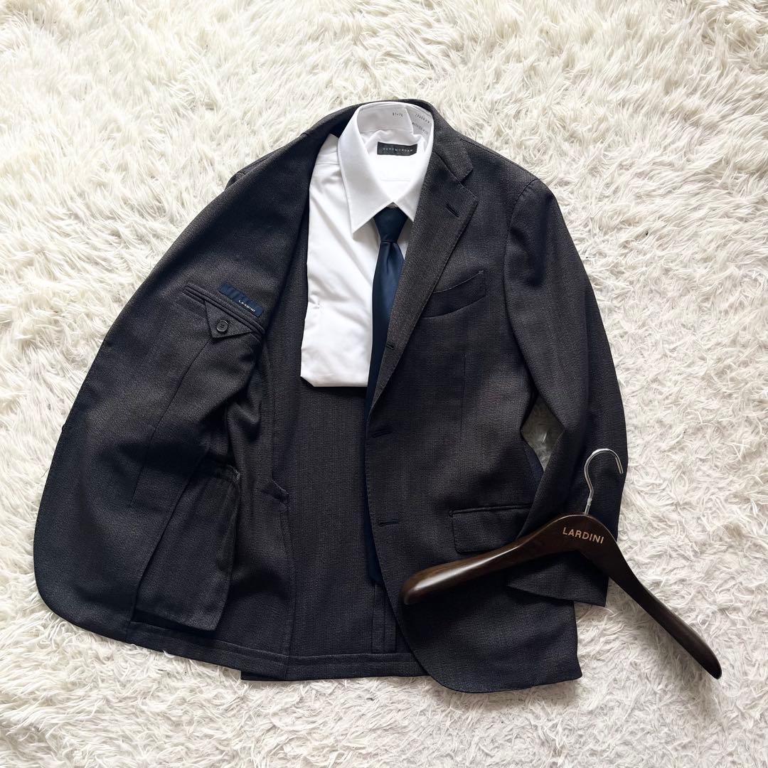<美品>LARDINI ブラウン ウール ジャケット サイズ44