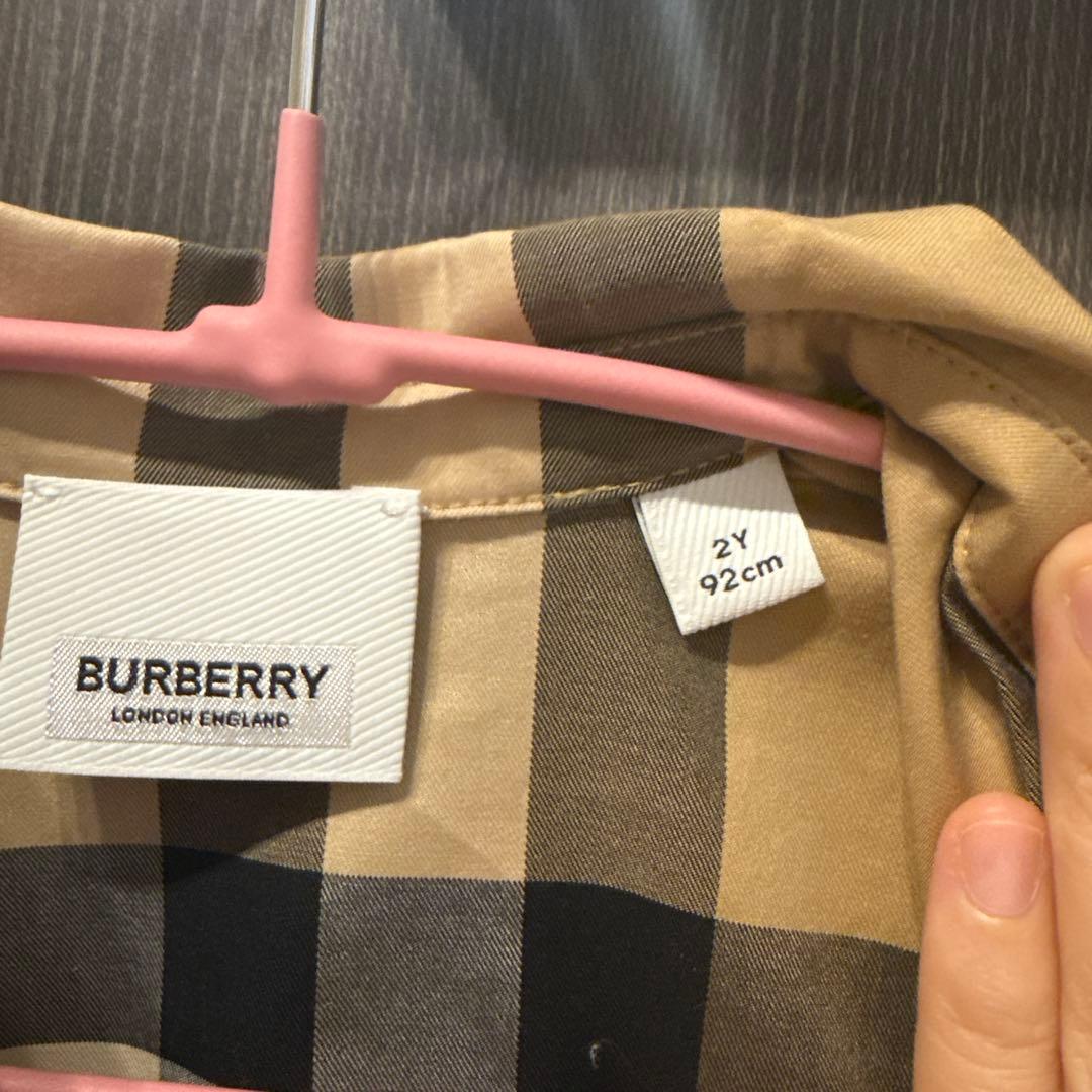 BURBERRY チェック柄 半袖ワンピース 2Y