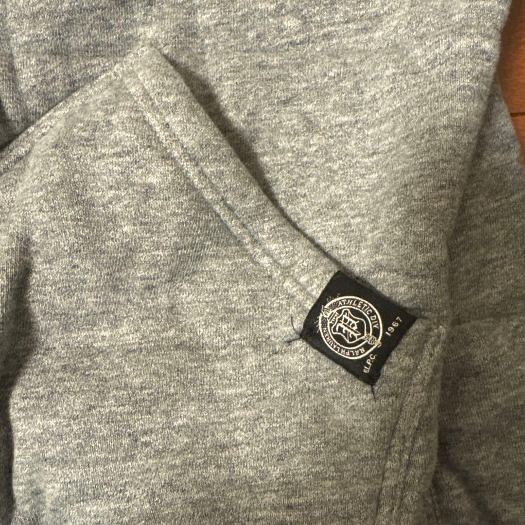 POLO RALPH LAUREN 刺繍ロゴ ジップパーカー ベスト XLグレー