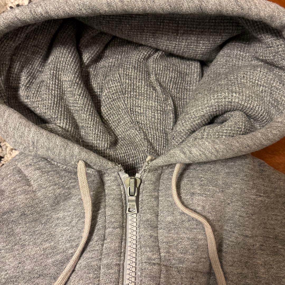 POLO RALPH LAUREN 刺繍ロゴ ジップパーカー ベスト XLグレー