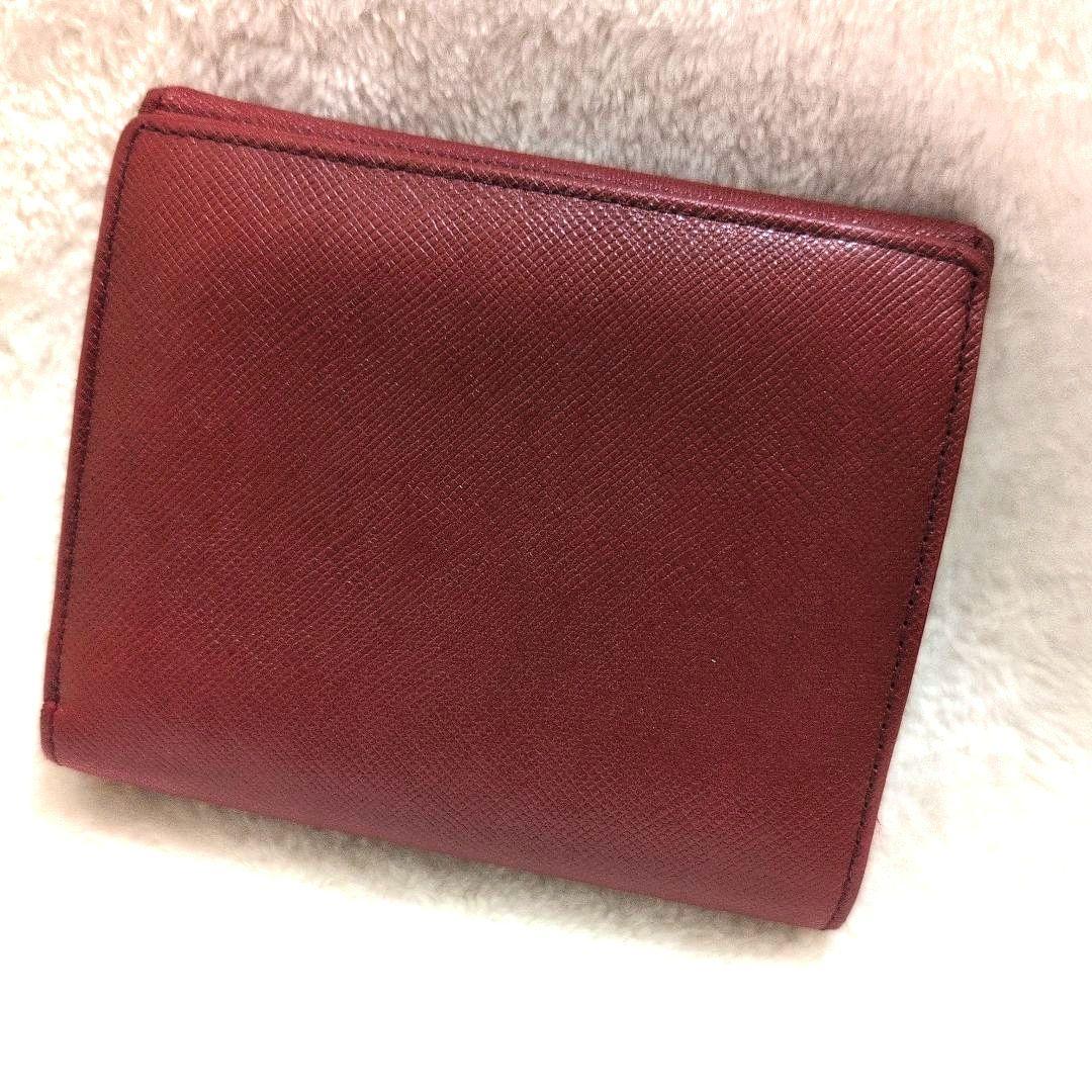 バーバリー　Wホック 折り財布 レザー　レッド　ノバチェック