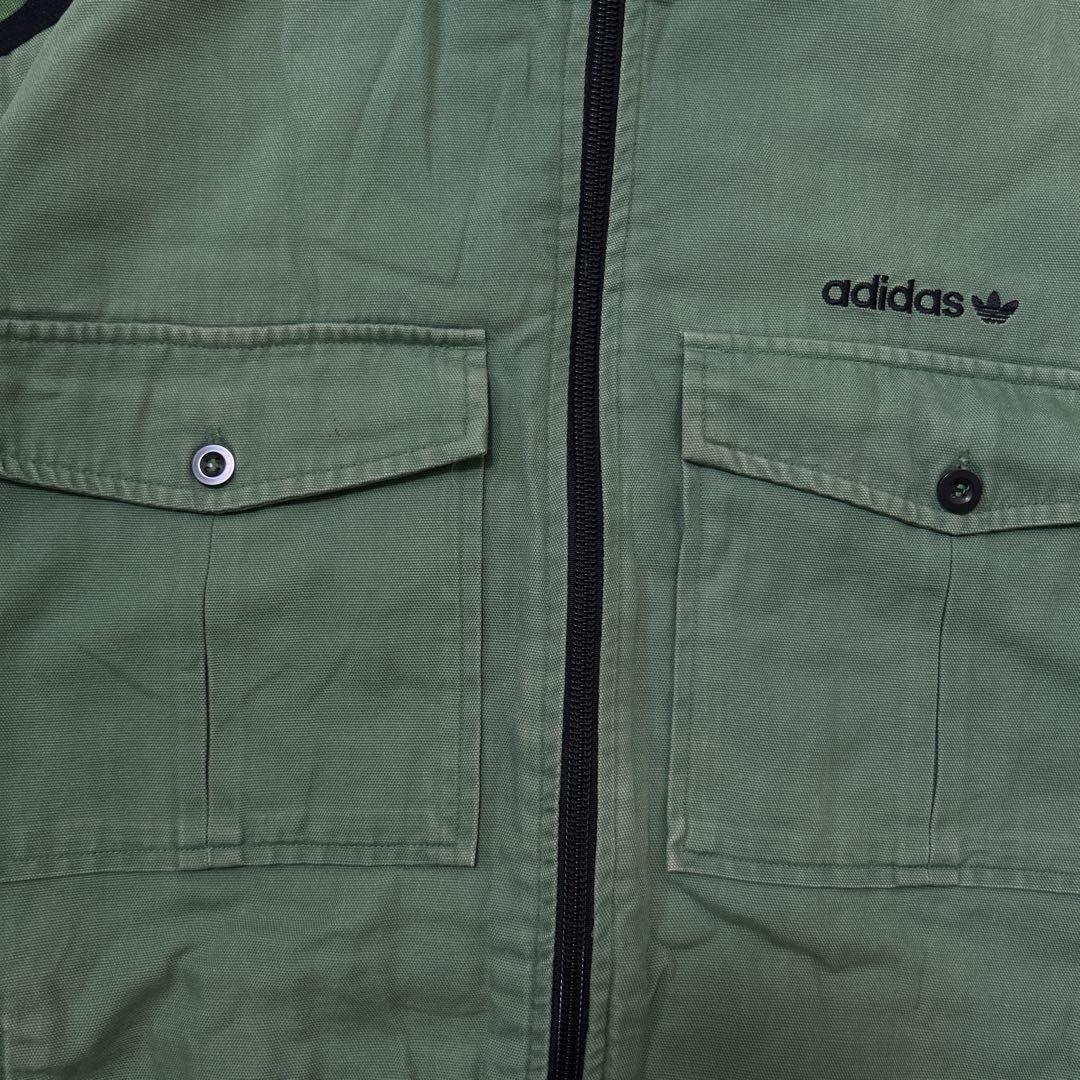 90s adidas デニムトラックジャケット トラックジャケット 緑 L