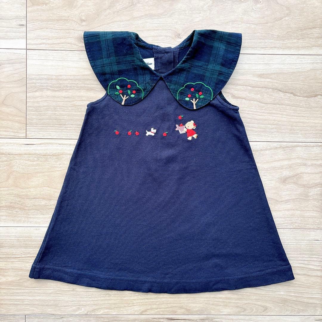 お値下げ！美品！【familiar】ノースリーブワンピース（80）