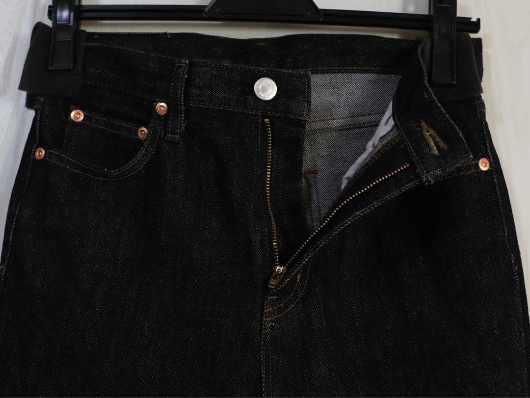 パンツ anuans Slim straight denim BLACK 2