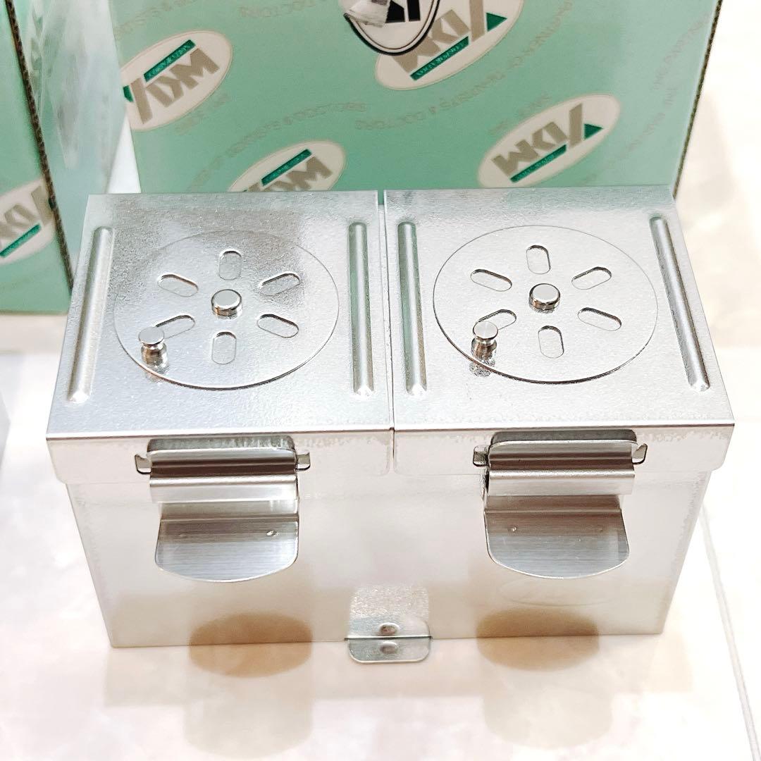 【未使用品】YDM ワッテ缶　二連缶　ワンタッチコットンボックス　２個セット